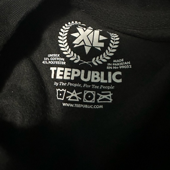 Teepublic Black Graphic Sweatshirt with White Skull Design - Picture 4 of 4